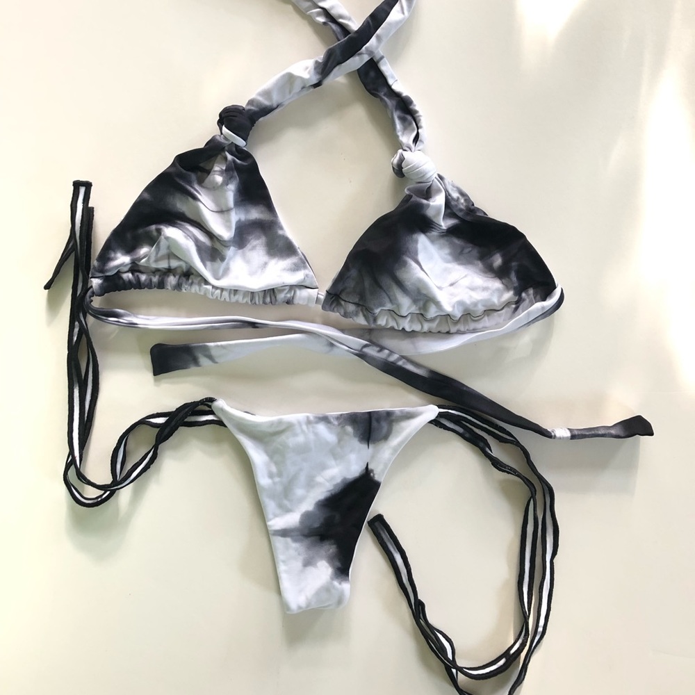 Martha Rey Black Moon Tie Dye Thong Bikini